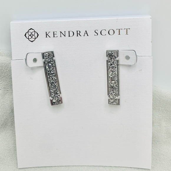 Kendra Scott Jewelry - Kendra Scott Levi RARE Platinum Drusy Earrings Silver